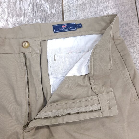 Vineyard Vines Breaker Short Mens 38 Beige Broken In Chino Classic Twill Walking - Picture 6 of 9